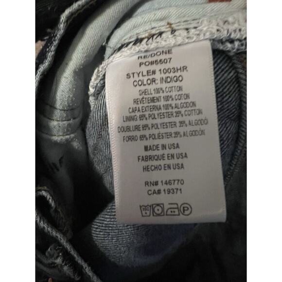 RE/DONE Levi’s Jeans Women's 23 Blue 501 High Rise Skinny Distressed Butterfly - Picture 9 of 10